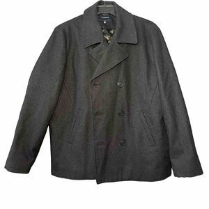 NWOT Croft & Barrow Sz L‎ Gray Double Breasted Wool Button Up Pea Coat Pockets